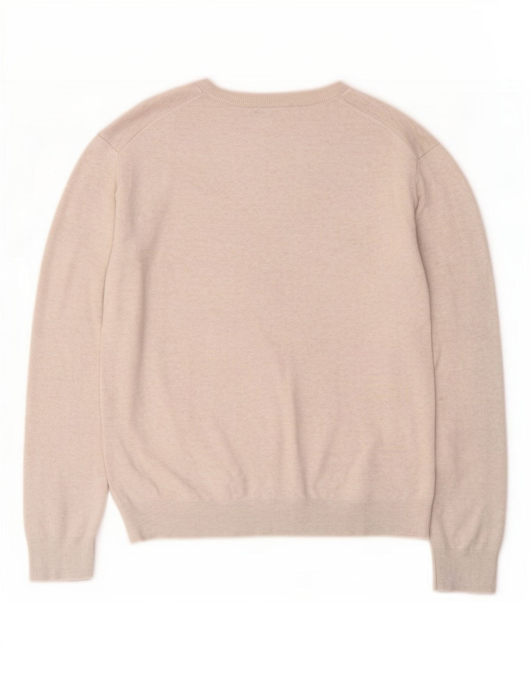 Calvin Klein Mens Crew Neck Jumper Sweater Large Beige Cotton