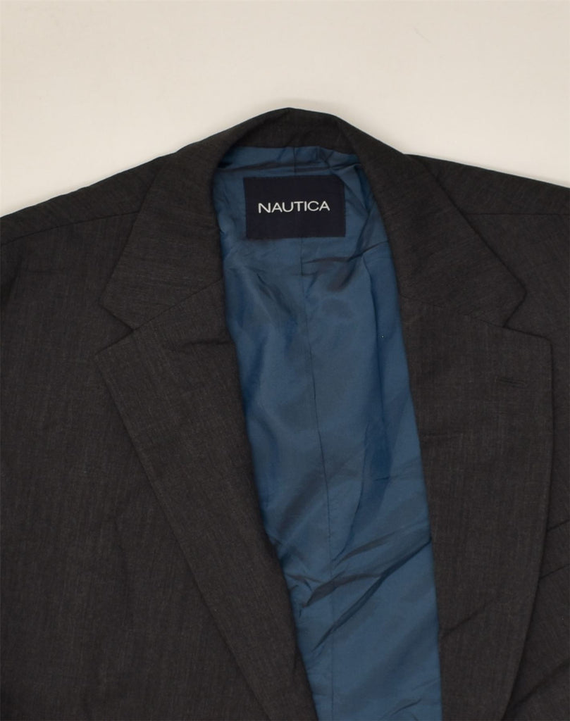 NAUTICA Mens 2 Button Blazer Jacket UK 42 XL Grey Wool | Vintage Nautica | Thrift | Second-Hand Nautica | Used Clothing | Messina Hembry 