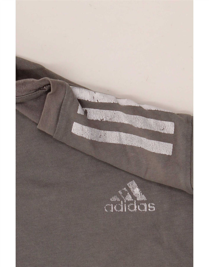 Adidas Mens T-Shirt Top Medium Grey Cotton