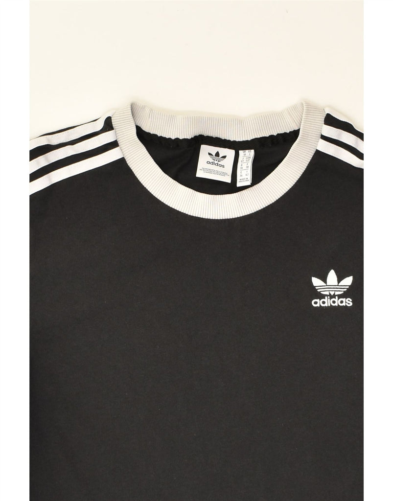 ADIDAS Womens T-Shirt Top UK 10 Small Black Cotton | Vintage Adidas | Thrift | Second-Hand Adidas | Used Clothing | Messina Hembry 