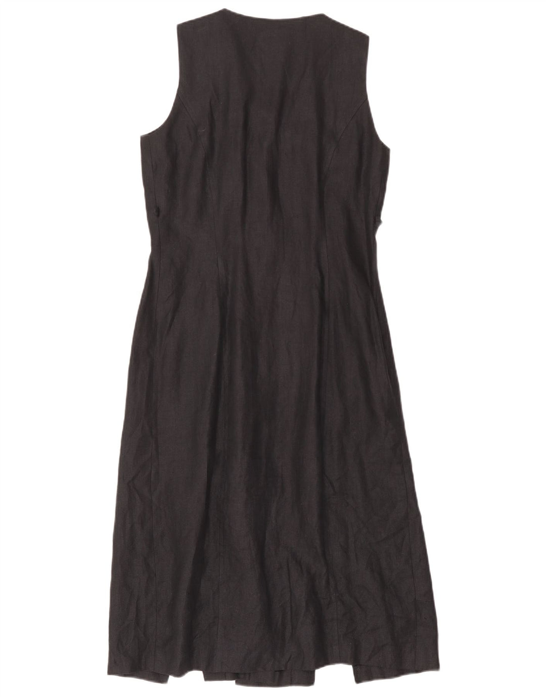 Vintage Womens Sleeveless Shirt Dress IT 42 Medium Black Herringbone