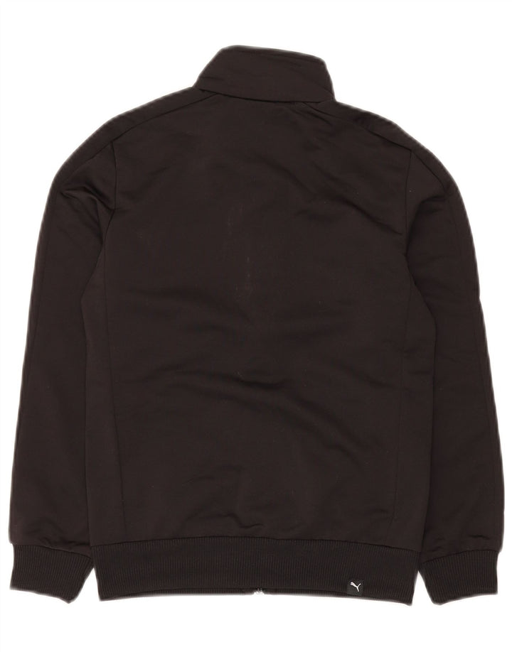 PUMA Boys Graphic Tracksuit Top Jacket 9-10 Years Medium Black Polyester