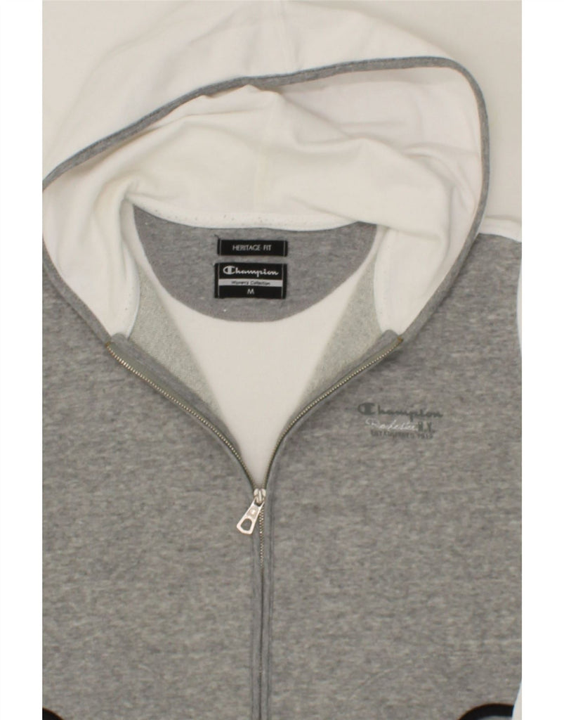 CHAMPION Womens Heritage Fit Zip Hoodie Sweater UK 14 Medium Grey Vintage Champion and Second-Hand Champion from Messina Hembry 