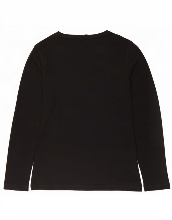 Marks & Spencer Womens Top Long Sleeve UK 16 Large Black Cotton