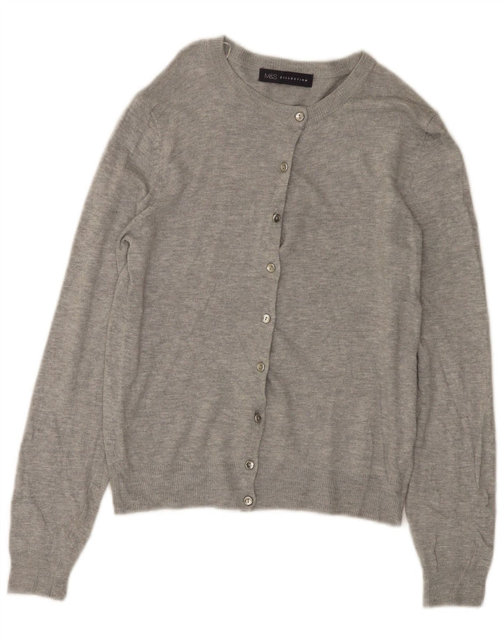 Marks & Spencer Womens Cardigan Sweater UK 10 Small Grey