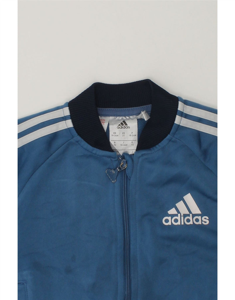 ADIDAS Baby Boys Tracksuit Top Jacket 18-24 Months Blue Polyester | Vintage Adidas | Thrift | Second-Hand Adidas | Used Clothing | Messina Hembry 