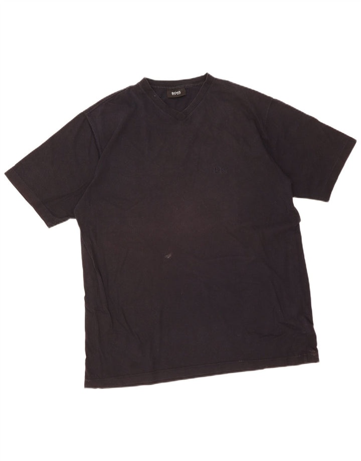 Hugo Boss Mens T-Shirt Top XL Navy Blue Cotton