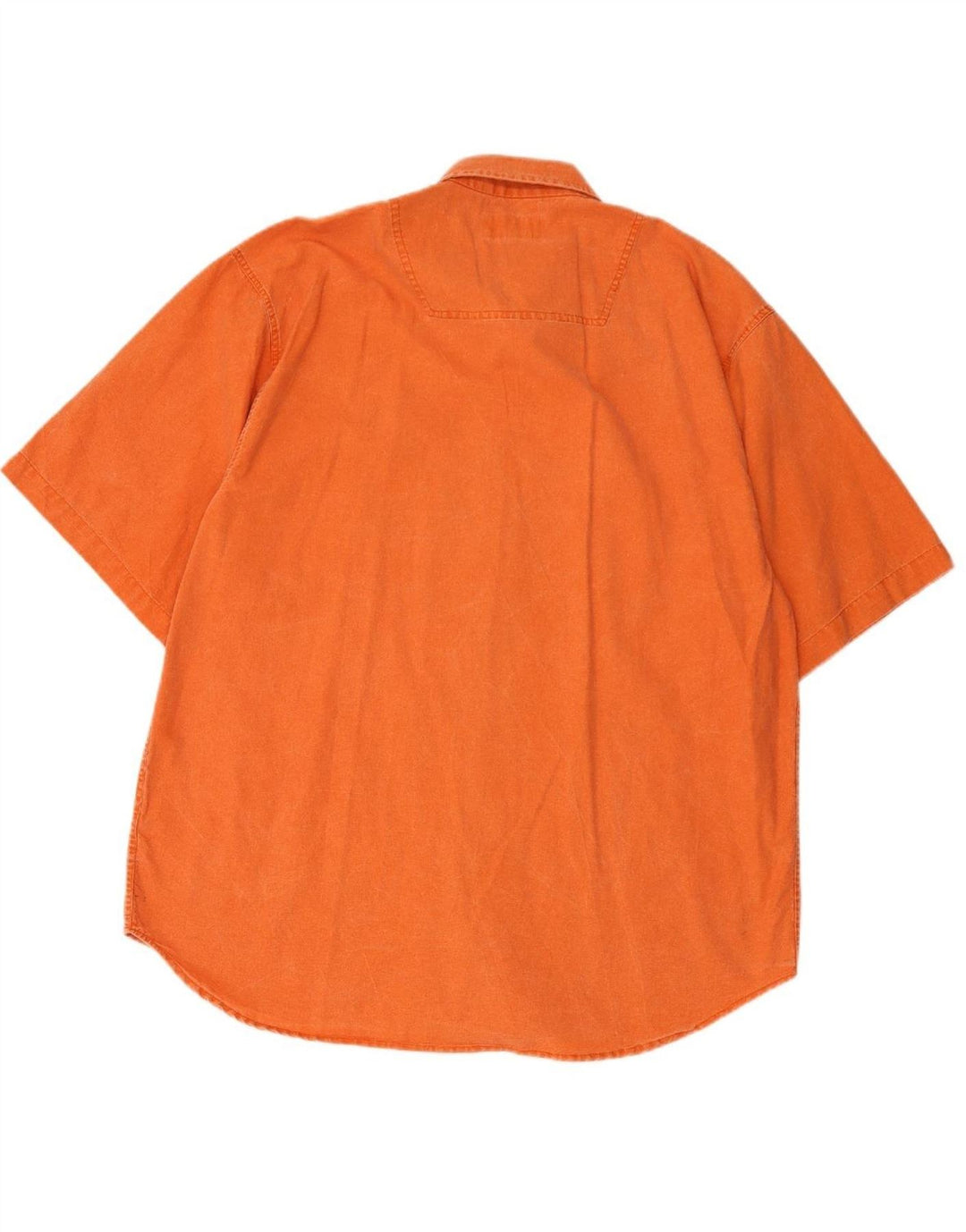 VINTAGE Mens Short Sleeve Shirt XL Orange Cotton