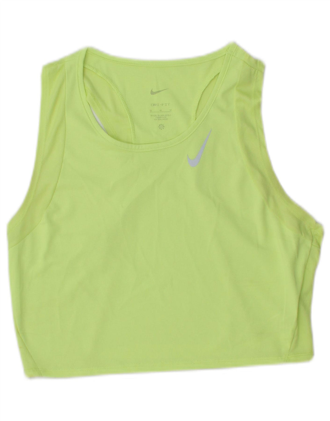 Nike Womens Dri Fit Crop Vest Top UK 12 Medium Green