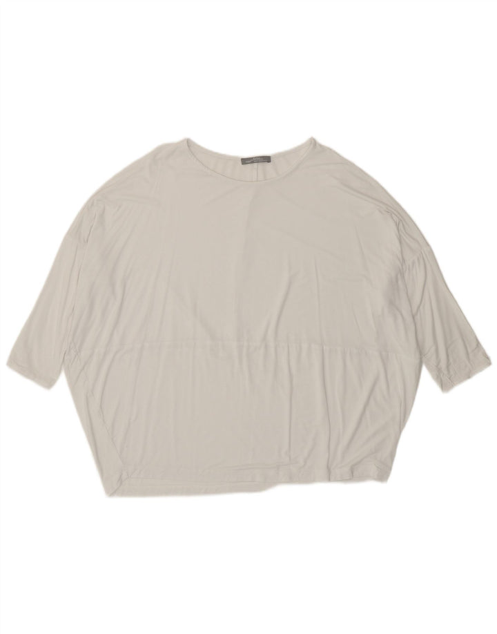 ZARA Womens Oversized Top 3/4 Sleeve UK 14 Medium White
