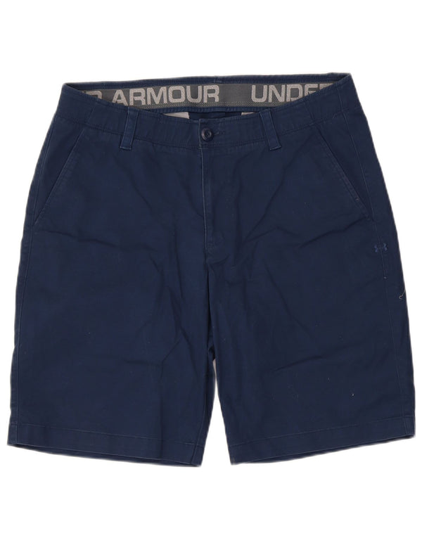 UNDER ARMOUR Mens Chino Shorts W34 Large Navy Blue Cotton