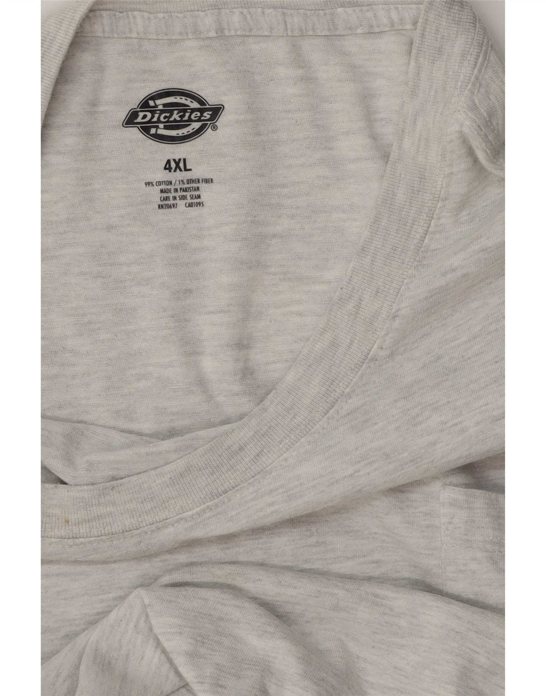Dickies Mens T-Shirt Top 4XL Grey Flecked Cotton