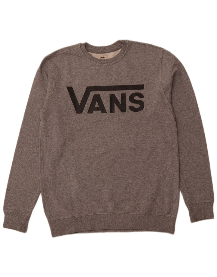 Vans Mens Graphic Sweatshirt Jumper Small Grey Flecked