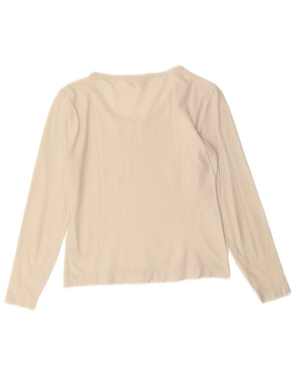 SISLEY Womens Top Long Sleeve UK 10 Small White