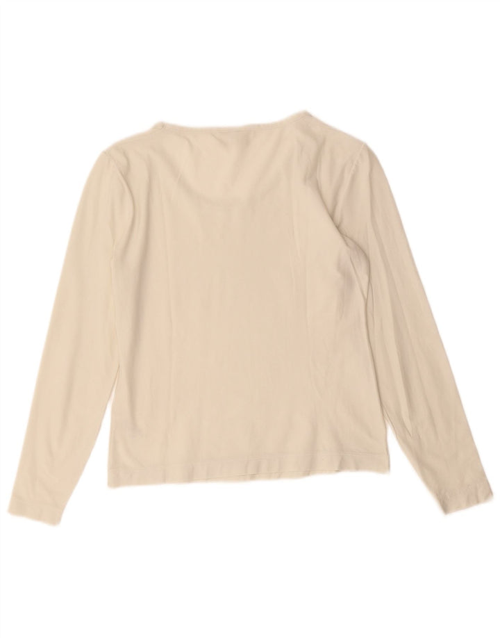 SISLEY Womens Top Long Sleeve UK 10 Small White