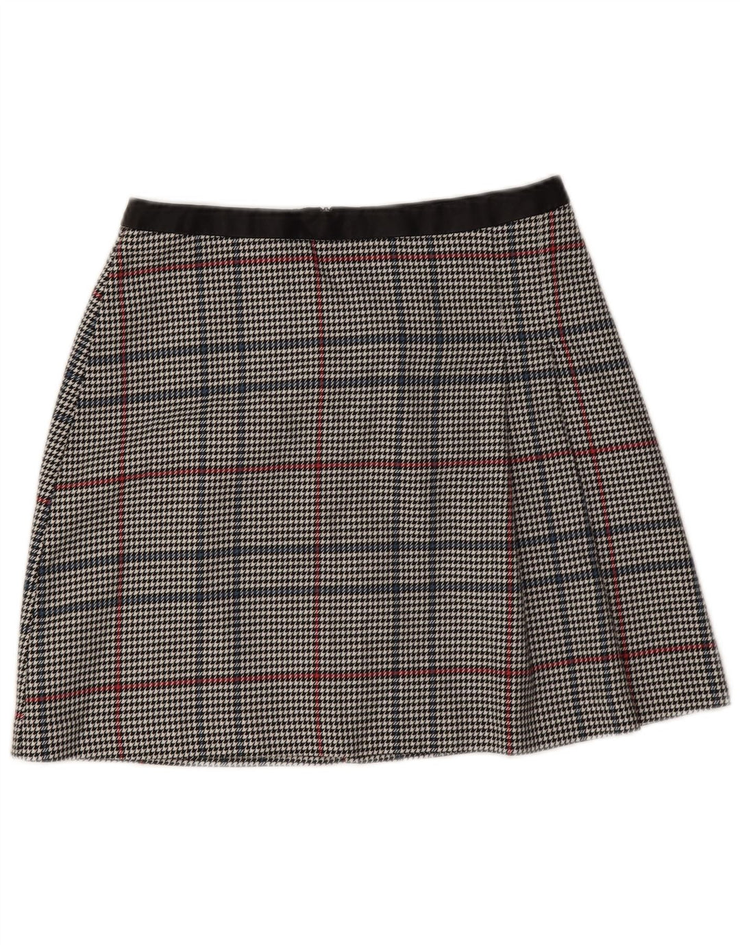 Oasis Womens Mini Skirt UK 10 Small W28 Grey Houndstooth Polyester