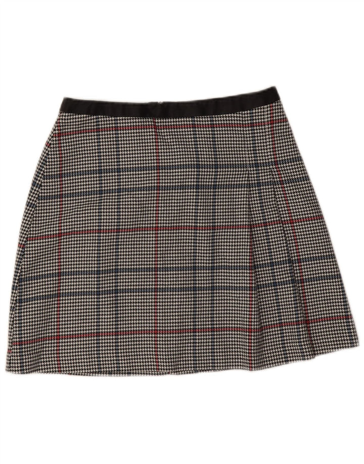 Oasis Womens Mini Skirt UK 10 Small W28 Grey Houndstooth Polyester