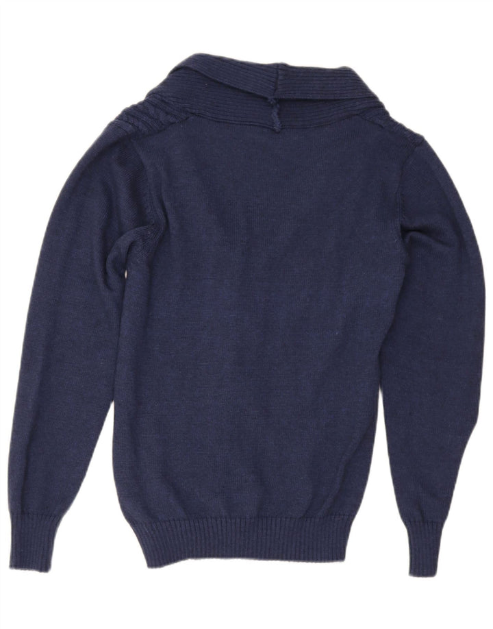 Gaudi Womens Cardigan Sweater UK 16 Large Navy Blue Wool