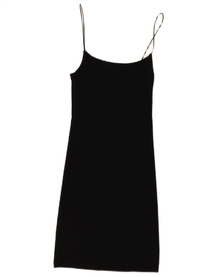 Zara Womens Slip Dress UK 8 Small Black Cotton