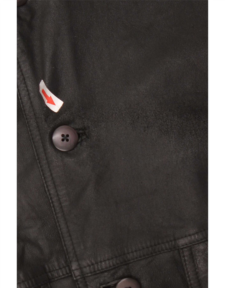 Vintage Mens Leather Jacket IT 50 Medium Black