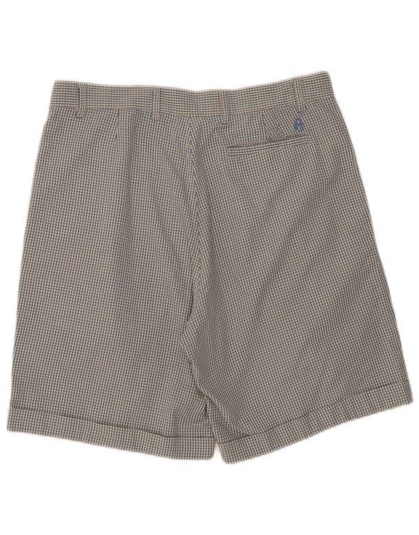 Conte of Florence Mens Pegged Chino Shorts IT 50 Large W34  Blue Gingham