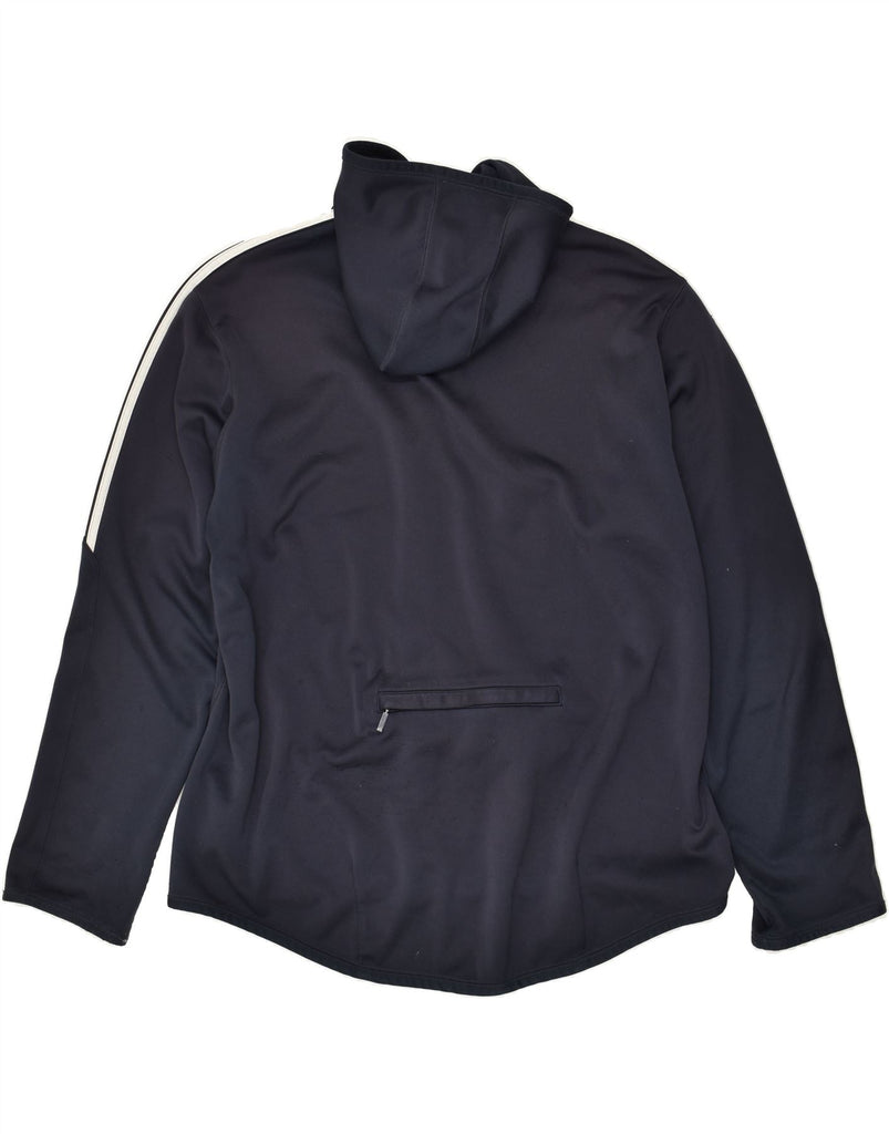 ADIDAS Mens Hooded Tracksuit Top Jacket UK 46/48 XL Navy Blue Polyester | Vintage Adidas | Thrift | Second-Hand Adidas | Used Clothing | Messina Hembry 