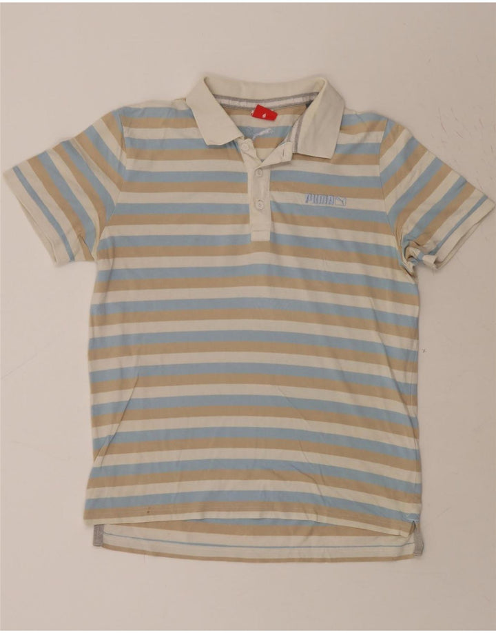 PUMA Mens Polo Shirt Medium Multicoloured Striped Cotton Vintage Puma and Second-Hand Puma from Messina Hembry 