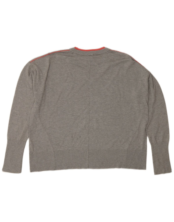 Joules Womens Relaxed Fit Crew Neck Jumper Sweater UK 12 Medium Grey Cotton