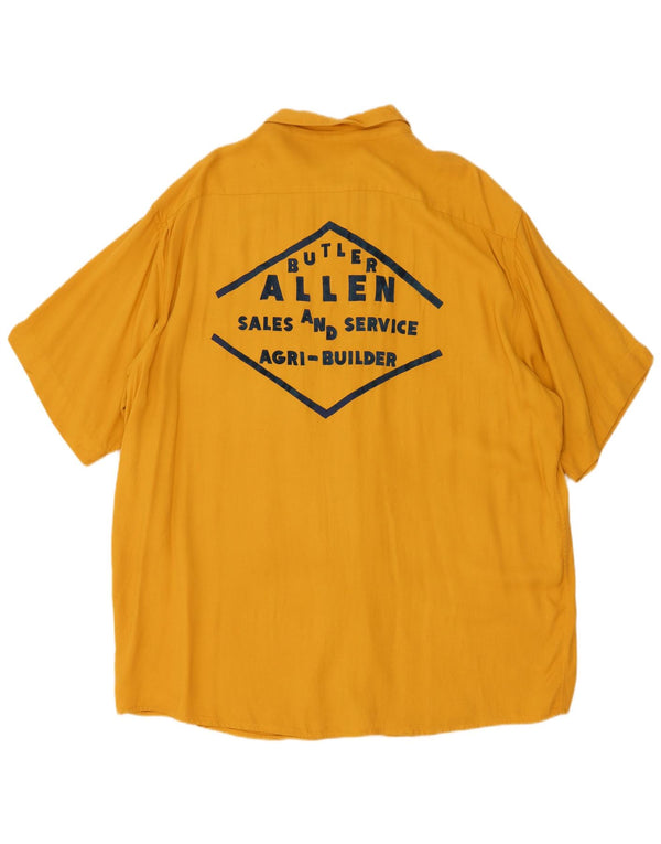 Vintage Womens Graphic Short Sleeve Shirt UK 22 3XL Yellow