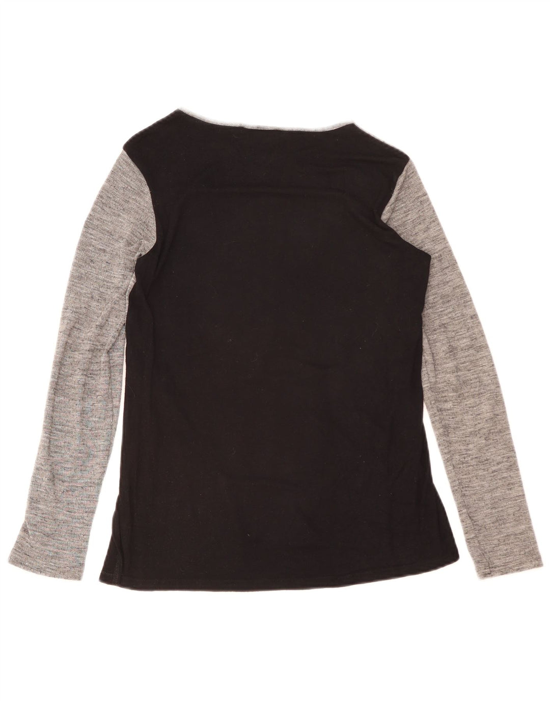Zara Womens Graphic Top Long Sleeve UK 10 Small Grey Colourblock Polyester