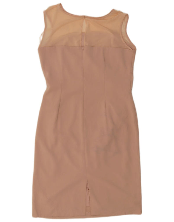 Laura Ashley Womens Sleeveless Sheath Dress UK 14 Large  Pink Polyester
