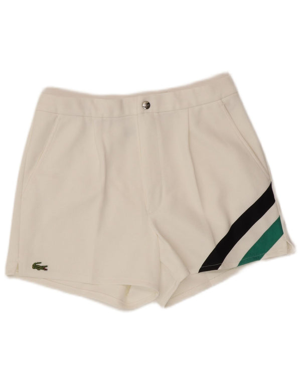 LACOSTE Mens Chino Shorts W32 Medium  White Polyester