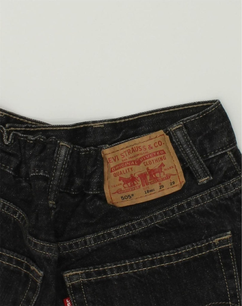 LEVI'S Boys 505 Denim Shorts 15-16 Years W26  Black Cotton | Vintage Levi's | Thrift | Second-Hand Levi's | Used Clothing | Messina Hembry 