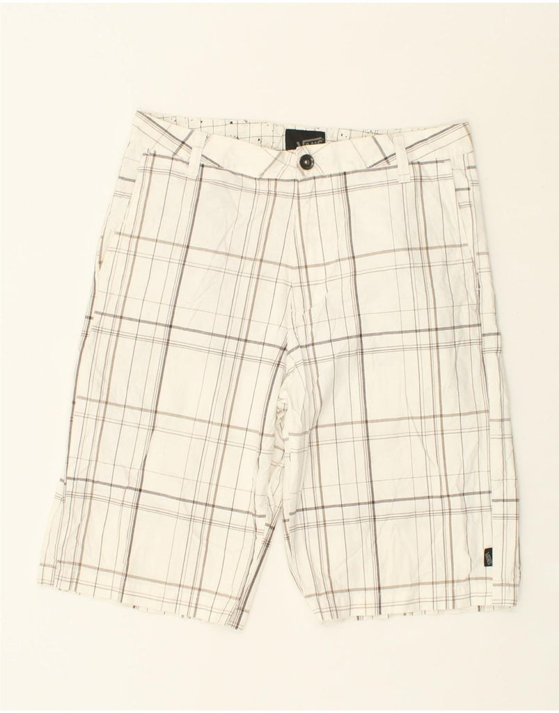 VANS Mens Chino Shorts W30 Medium  White Check Cotton | Vintage Vans | Thrift | Second-Hand Vans | Used Clothing | Messina Hembry 