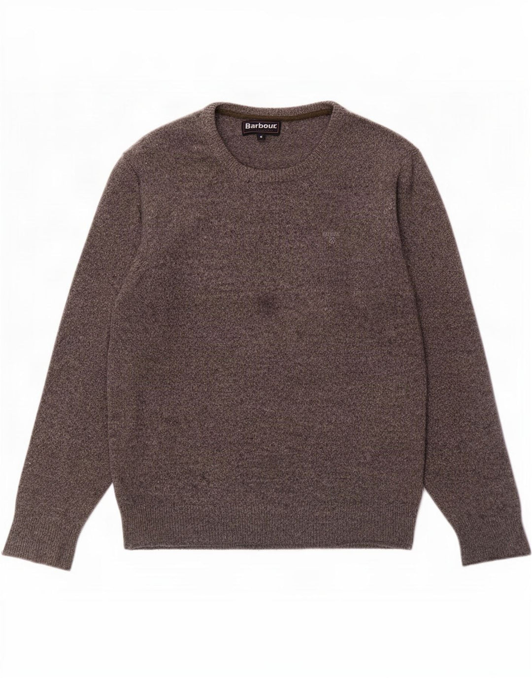 Barbour Mens Crew Neck Jumper Sweater Medium Grey Flecked Wool
