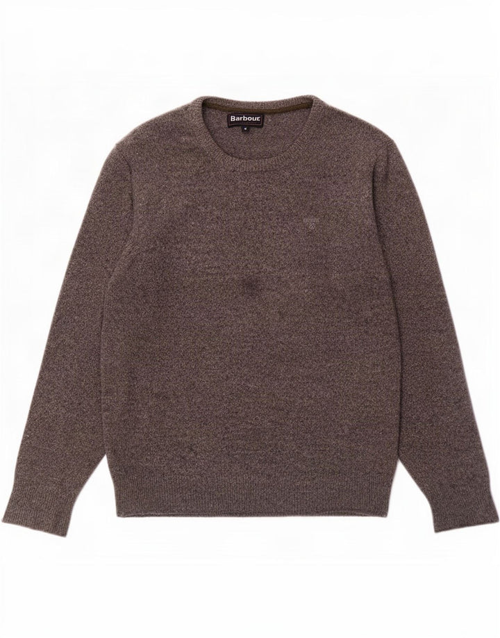 Barbour Mens Crew Neck Jumper Sweater Medium Grey Flecked Wool
