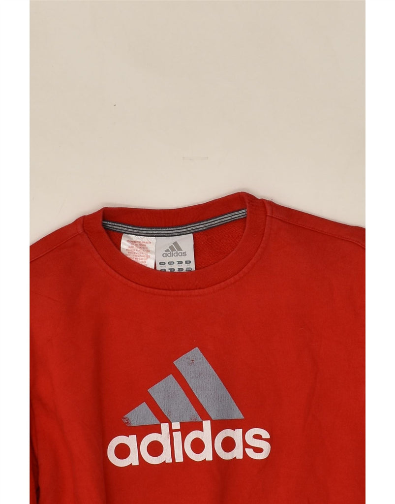 ADIDAS Boys Graphic Sweatshirt Jumper 11-12 Years Red Cotton | Vintage Adidas | Thrift | Second-Hand Adidas | Used Clothing | Messina Hembry 