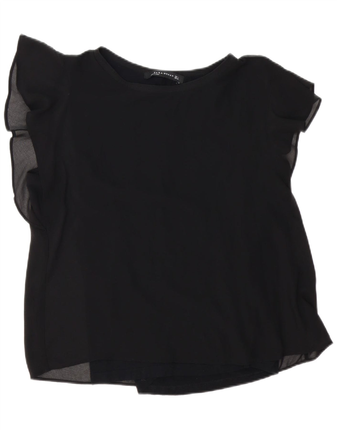 ZARA Womens Blouse Top UK 16 Large Black