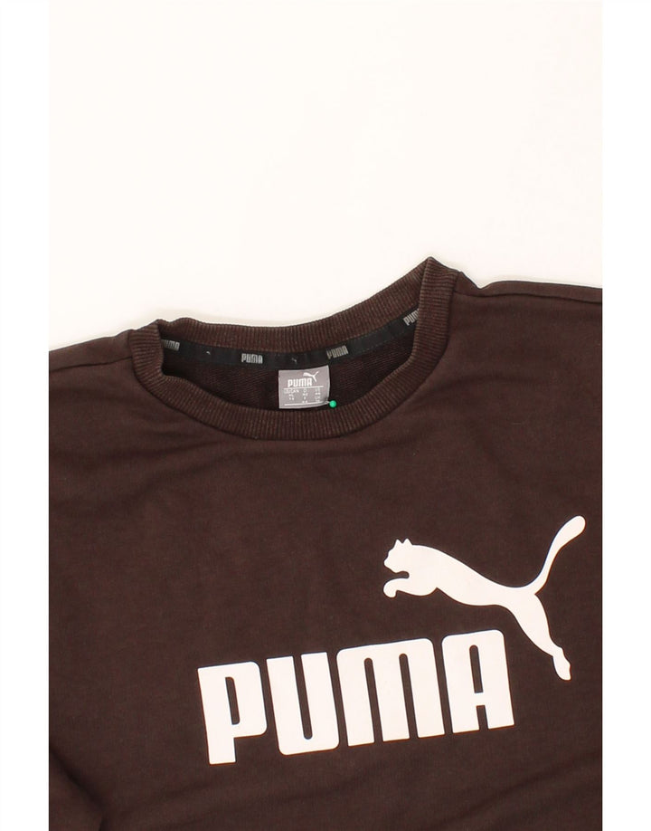 PUMA Womens Graphic Sweatshirt Jumper UK 16 Large Brown Cotton Vintage Puma and Second-Hand Puma from Messina Hembry 
