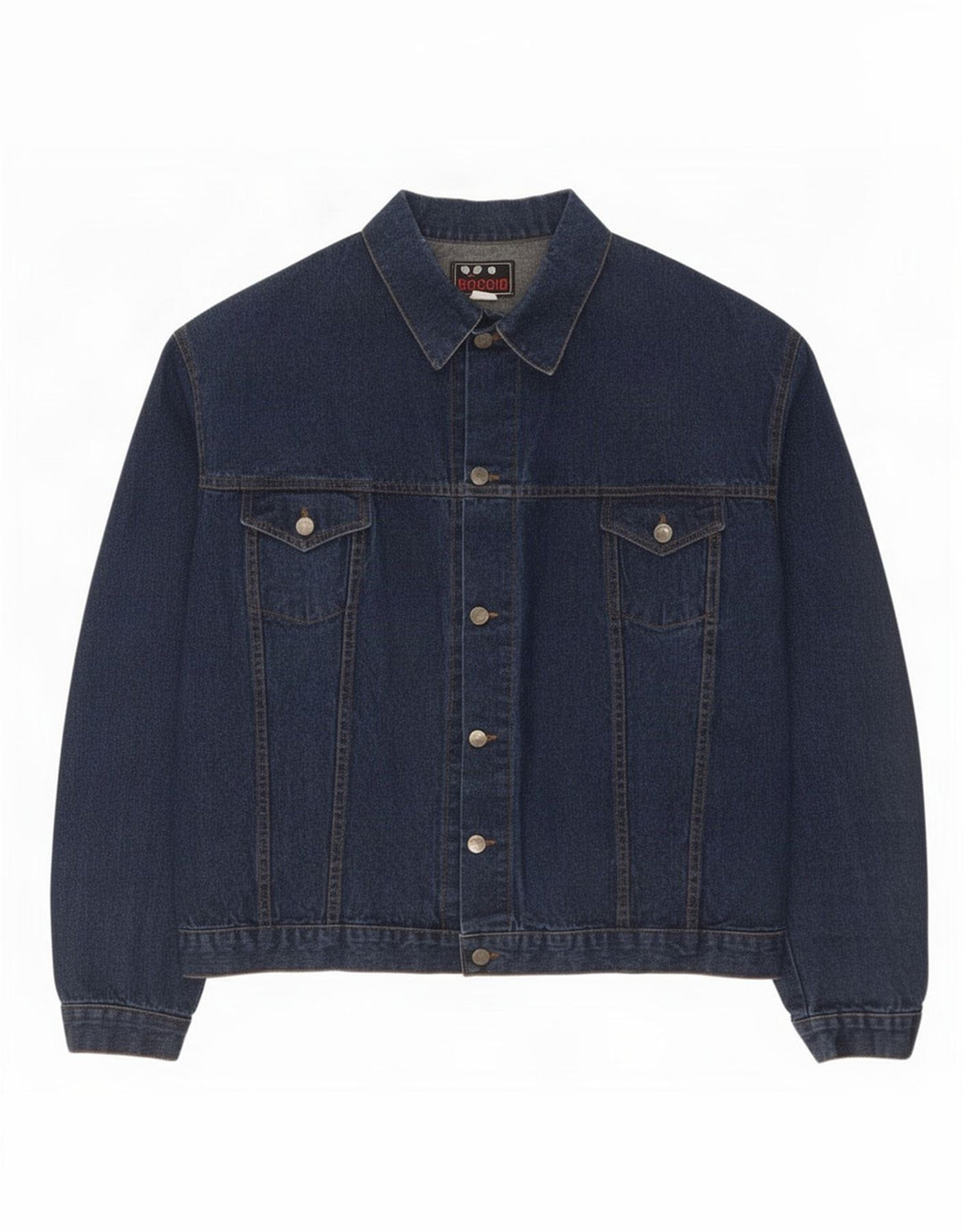 Vintage Mens Denim Jacket UK 38 Medium Navy Blue