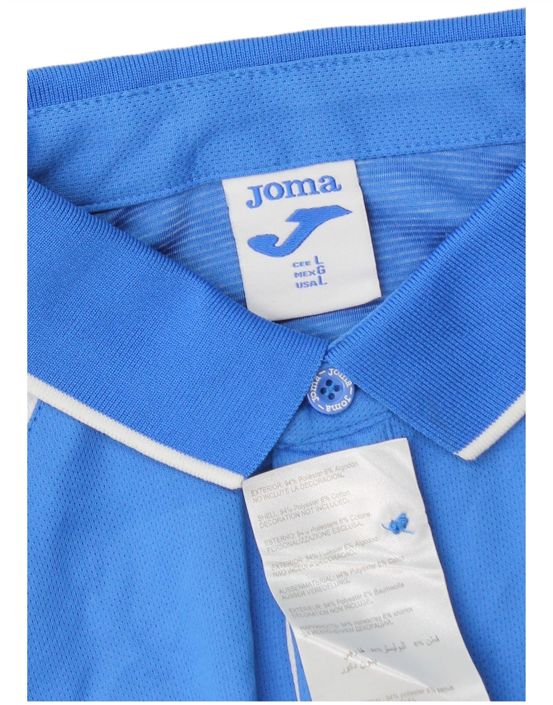 Joma Mens Polo Shirt Large Blue Colourblock Polyester