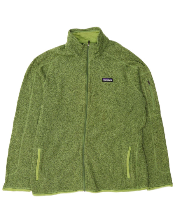 Patagonia Mens Tracksuit Top Jacket XL Green Flecked Polyester