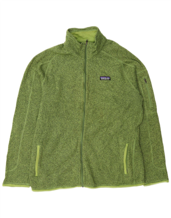 Patagonia Mens Tracksuit Top Jacket XL Green Flecked Polyester