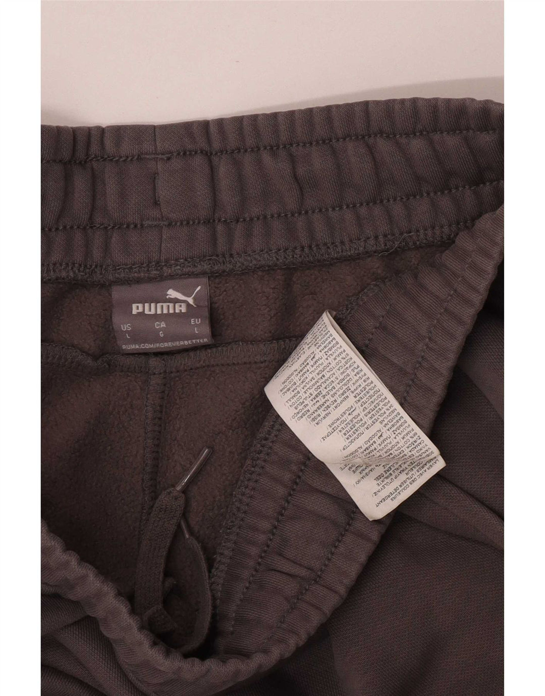 Puma Mens Graphic Regular Fit Tracksuit Trousers Joggers Large Grey Cotton