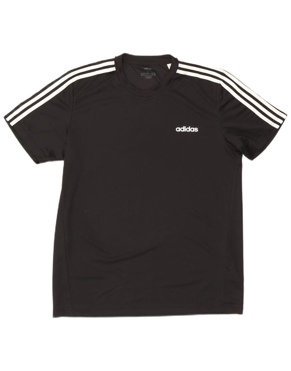 ADIDAS Mens Climalite T-Shirt Top Large Black Polyester