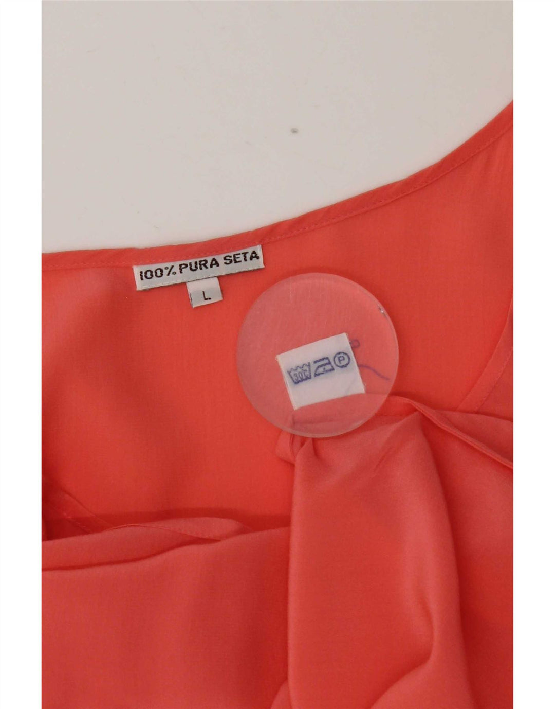 Vintage Womens Sleeveless Blouse Top UK 14 Large Orange Silk