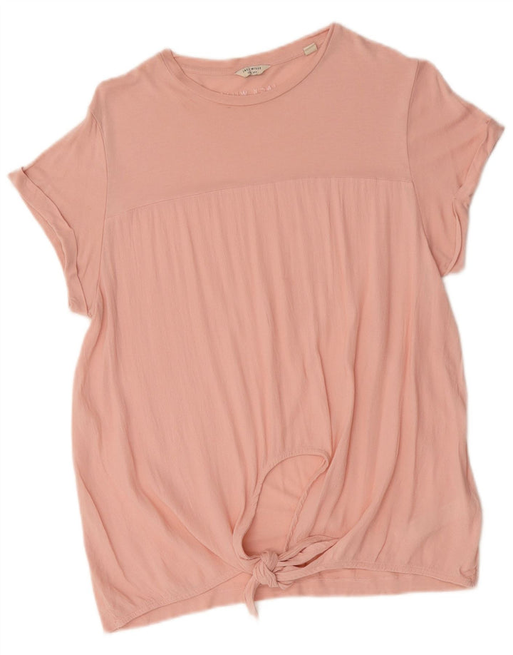 Jack Wills Womens Oversized T-Shirt Top UK 10 Small Pink Viscose