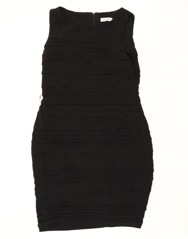 CALVIN KLEIN Womens Sleeveless Sheath Dress US 12 Large Black Polyester