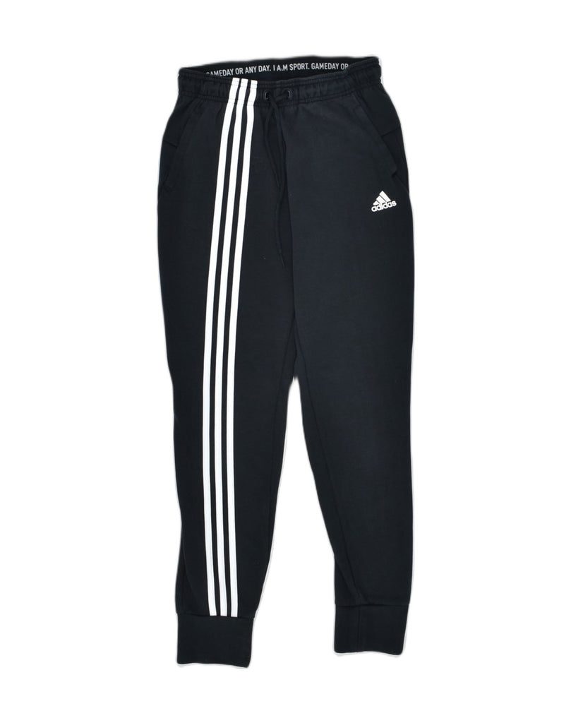 ADIDAS Womens 3301 Tracksuit Trousers Joggers UK 4/6 XS Black Cotton | Vintage | Thrift | Second-Hand | Used Clothing | Messina Hembry 