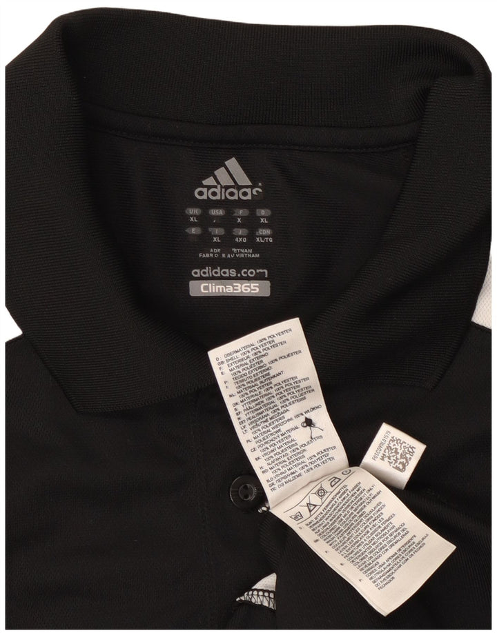 Adidas Mens Climalite Polo Shirt XL Black Colourblock Polyester